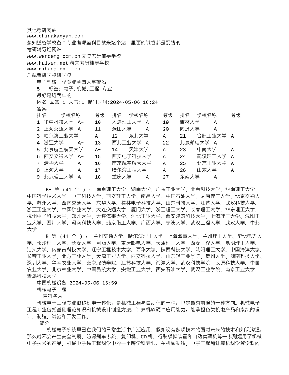 机械电子工程考研_第2页