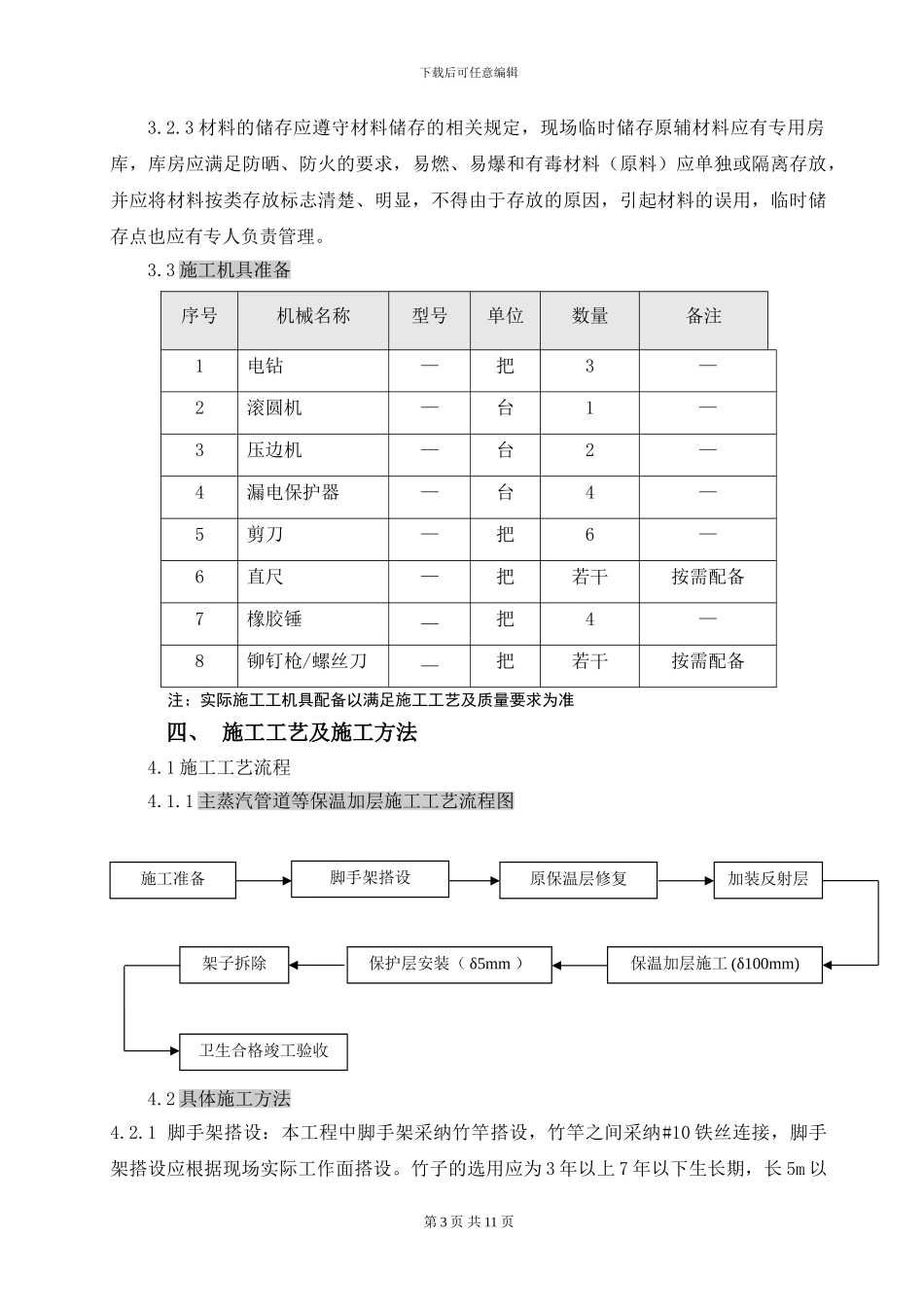 机组主蒸汽管道保温施工方案_第3页