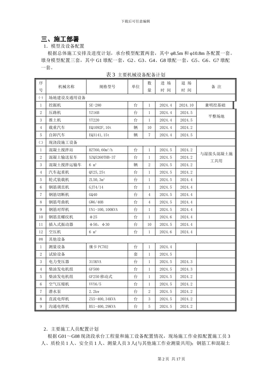杭州湾跨海大桥承台、墩身施工方案及工艺_第3页