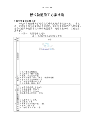 板式轨道施工方案比选
