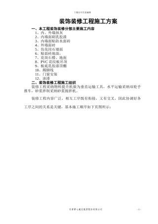 林院装饰装修工程施工方案