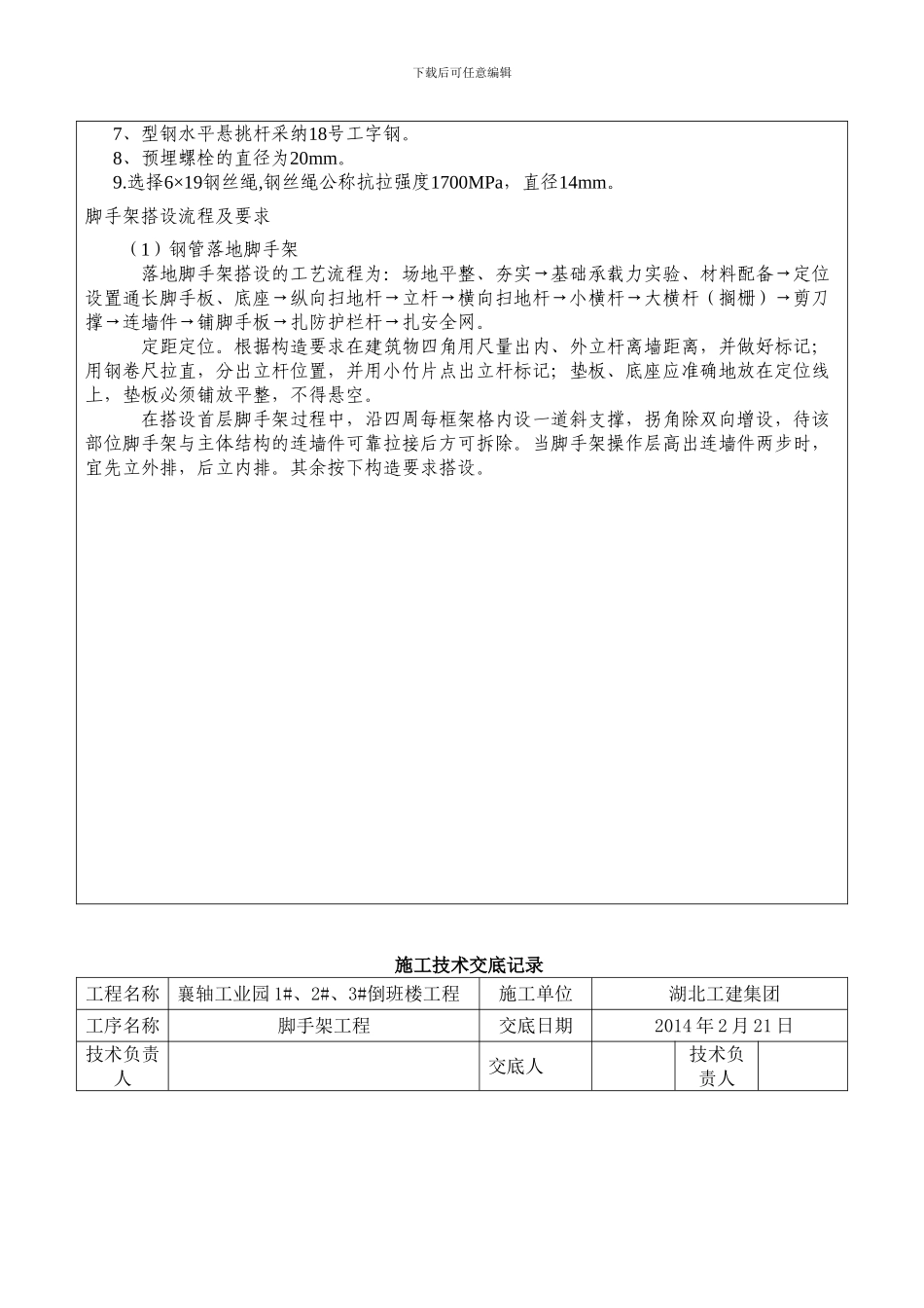 架子工施工技术交底记录_第3页