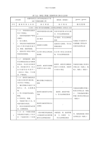架线工程施工强制性条文执行记录表