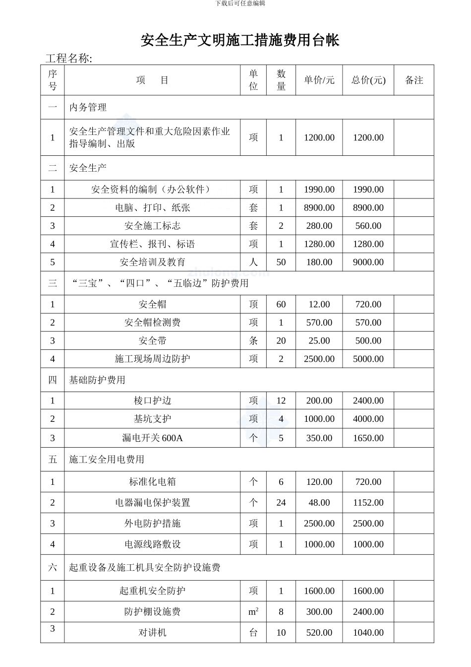 某220kv输电线路工程安全生产文明施工措施费用一览表及使用计划-secret_第1页