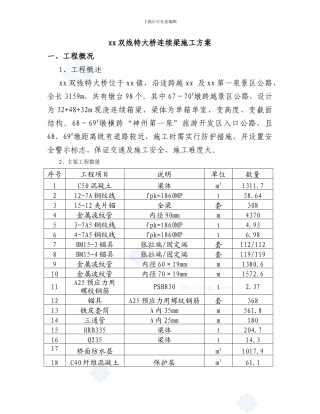 某双线特大桥连续梁施工方案-secret
