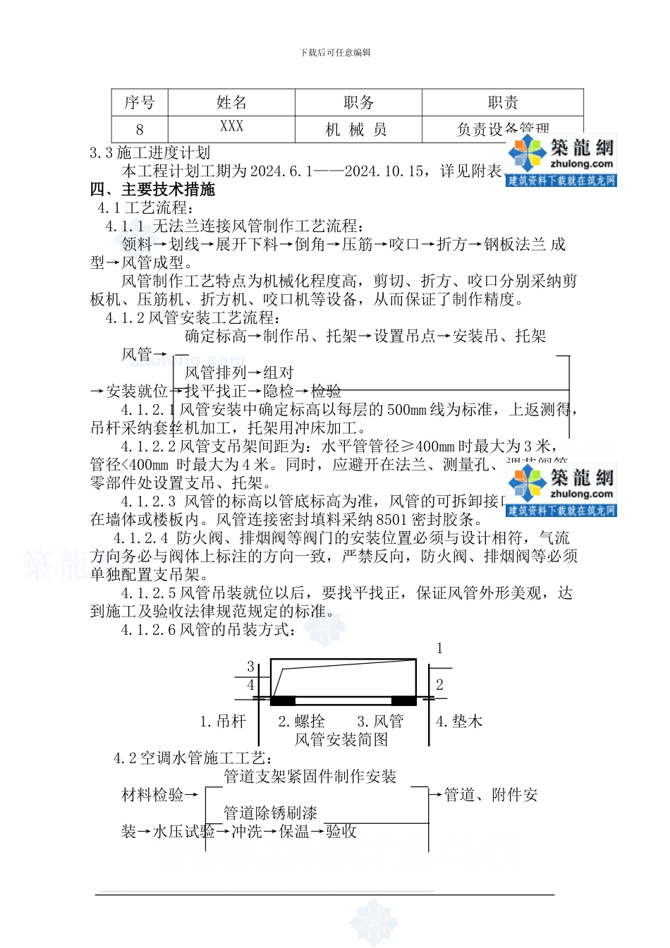 某商贸城通风空调工程施工方案-secret_第3页