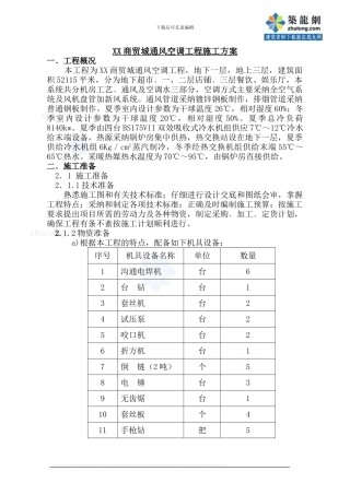 某商贸城通风空调工程施工方案-secret