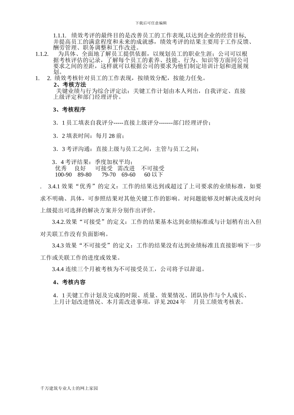 某地产工程部绩效考核管理办法_第2页