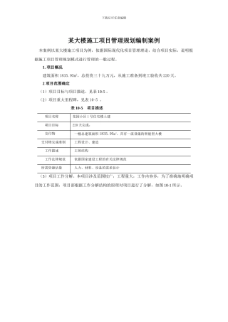 某大楼施工项目管理规划编制案例1333102429