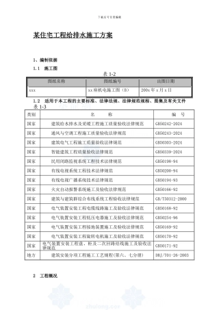 某小区住宅给排水施工方案