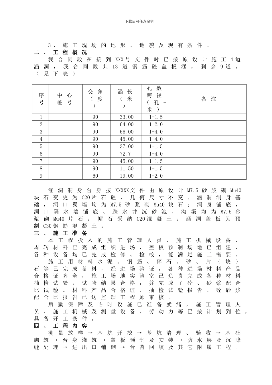 某钢筋混凝土盖板涵施工方案-secret_第3页