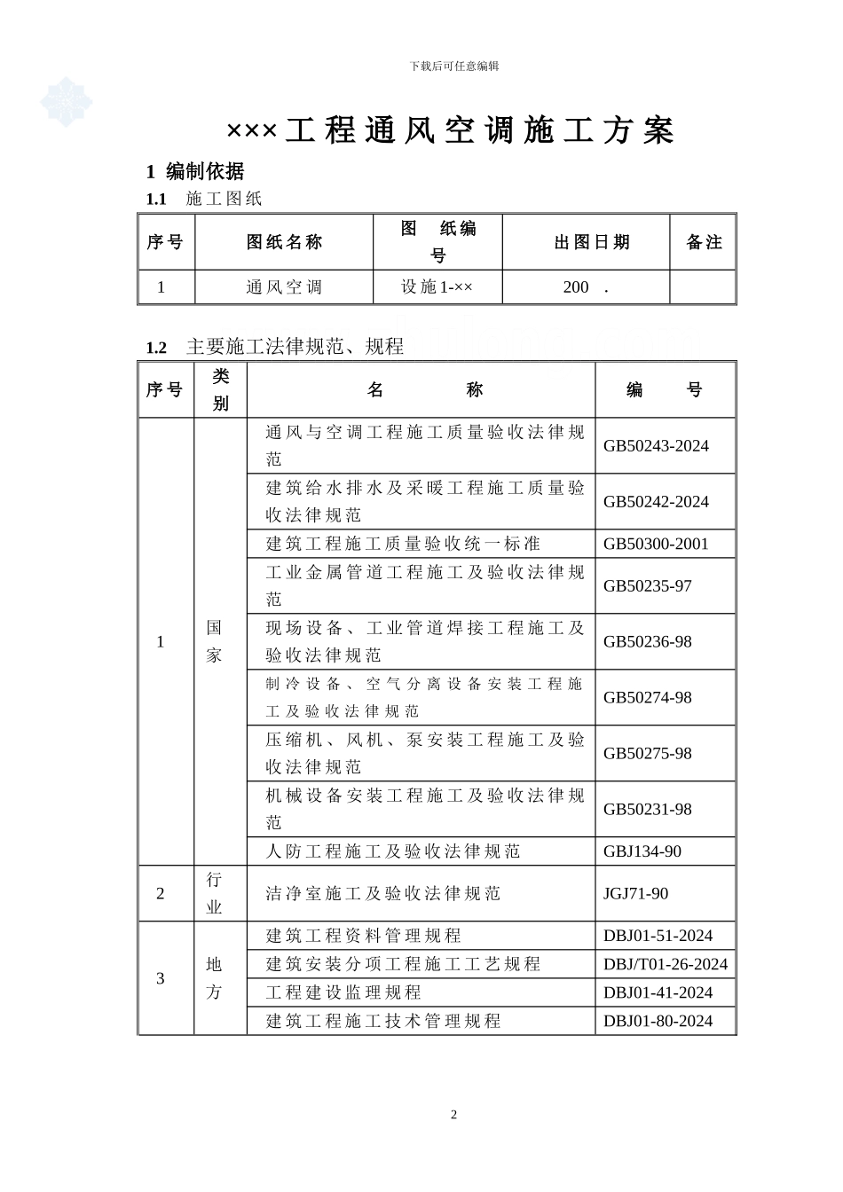 某通风空调工程施工方案_第2页