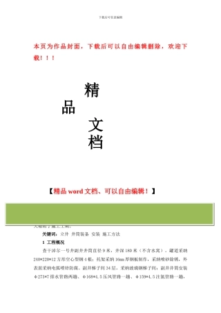 查干淖尔一号井副立井井筒装备快速施工技术