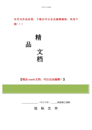 标准施工投标文件