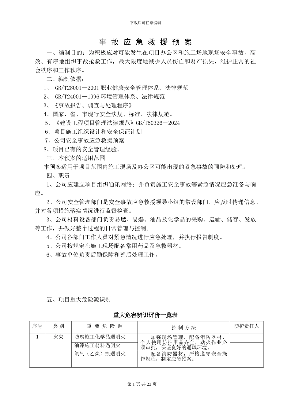 桃园小区建筑工程施工现场应急救援预案方案1_第3页