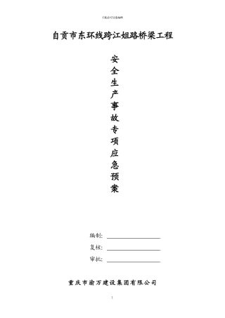桥梁工程安全生产事故专项应急预案