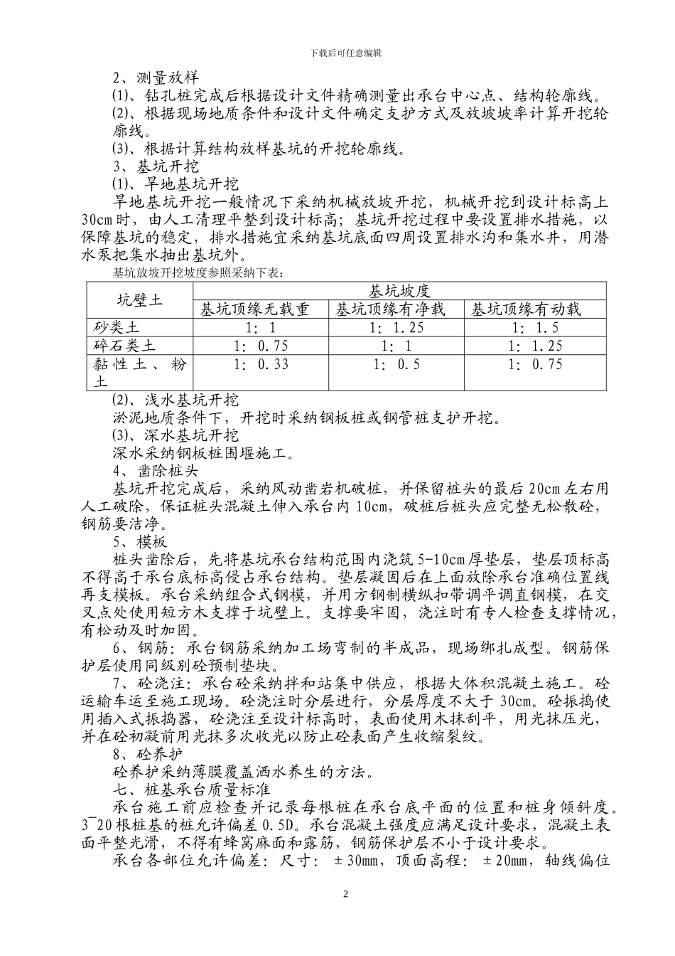 桩基承台施工作业指导书_第2页