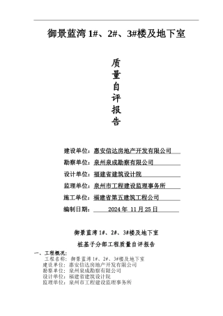桩基竣工验收自评报告2024.11.26
