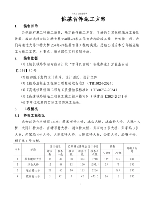 桩基首件施工方案
