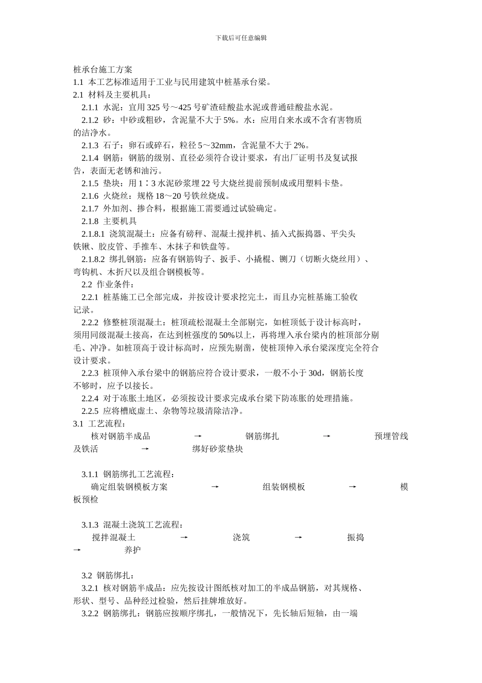 桩承台施工方案_第1页