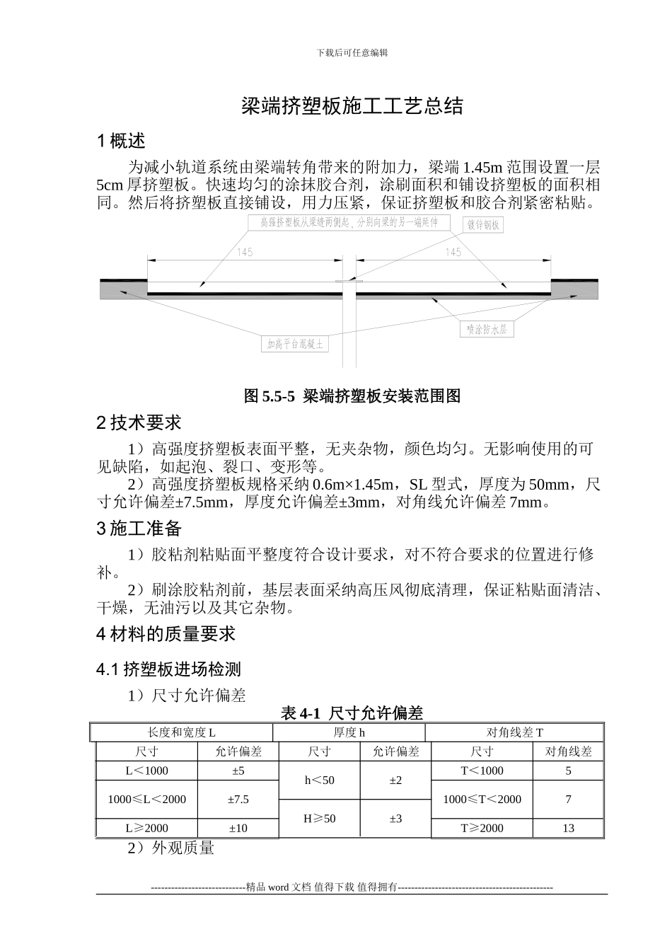 梁端挤塑板施工工艺总结_第1页