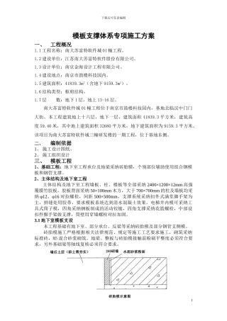 模板支撑体系专项施工方案