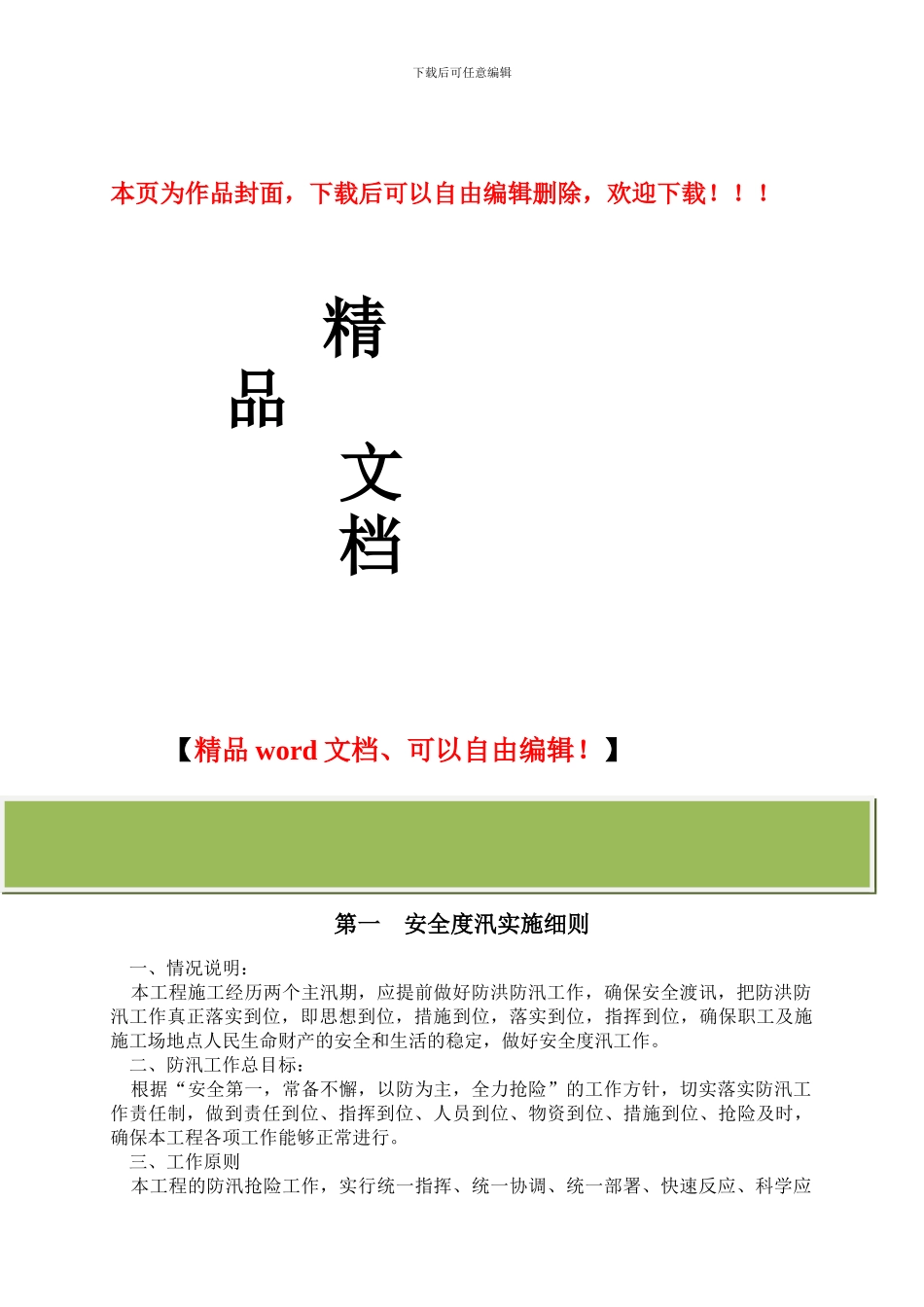 水利工程安全度汛措施_第1页