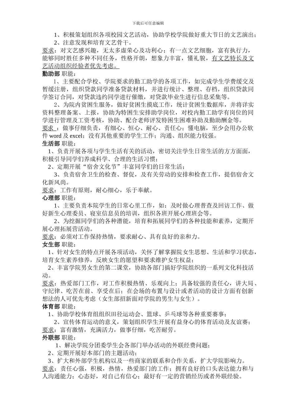 水利工程学院学生会部门职能2024_第2页