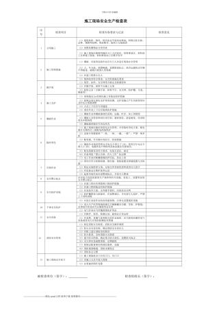 水利施工安全检查表