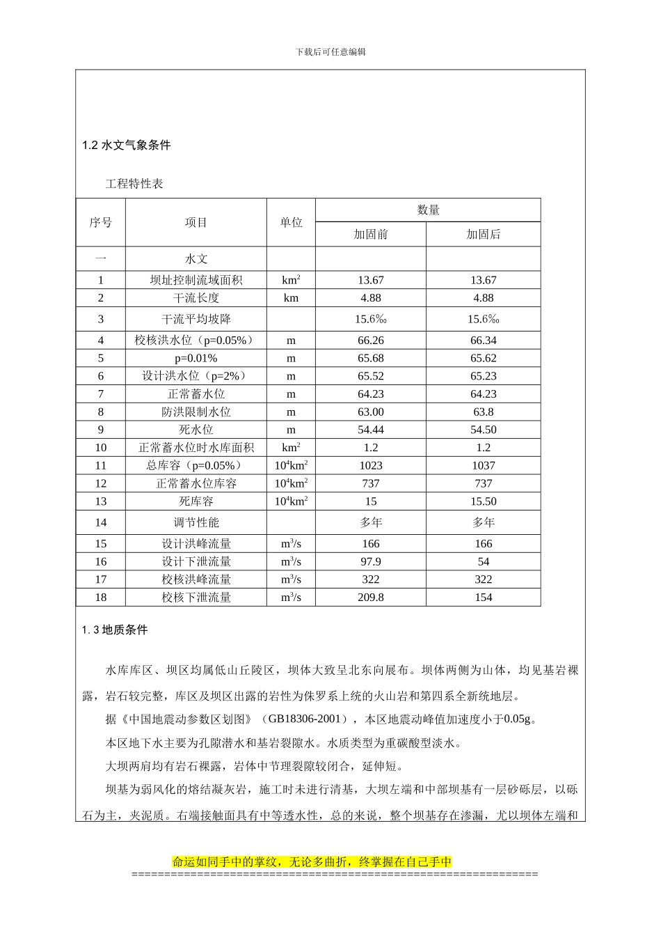 水工《水利工程施工组织课程设计》任务书_第2页