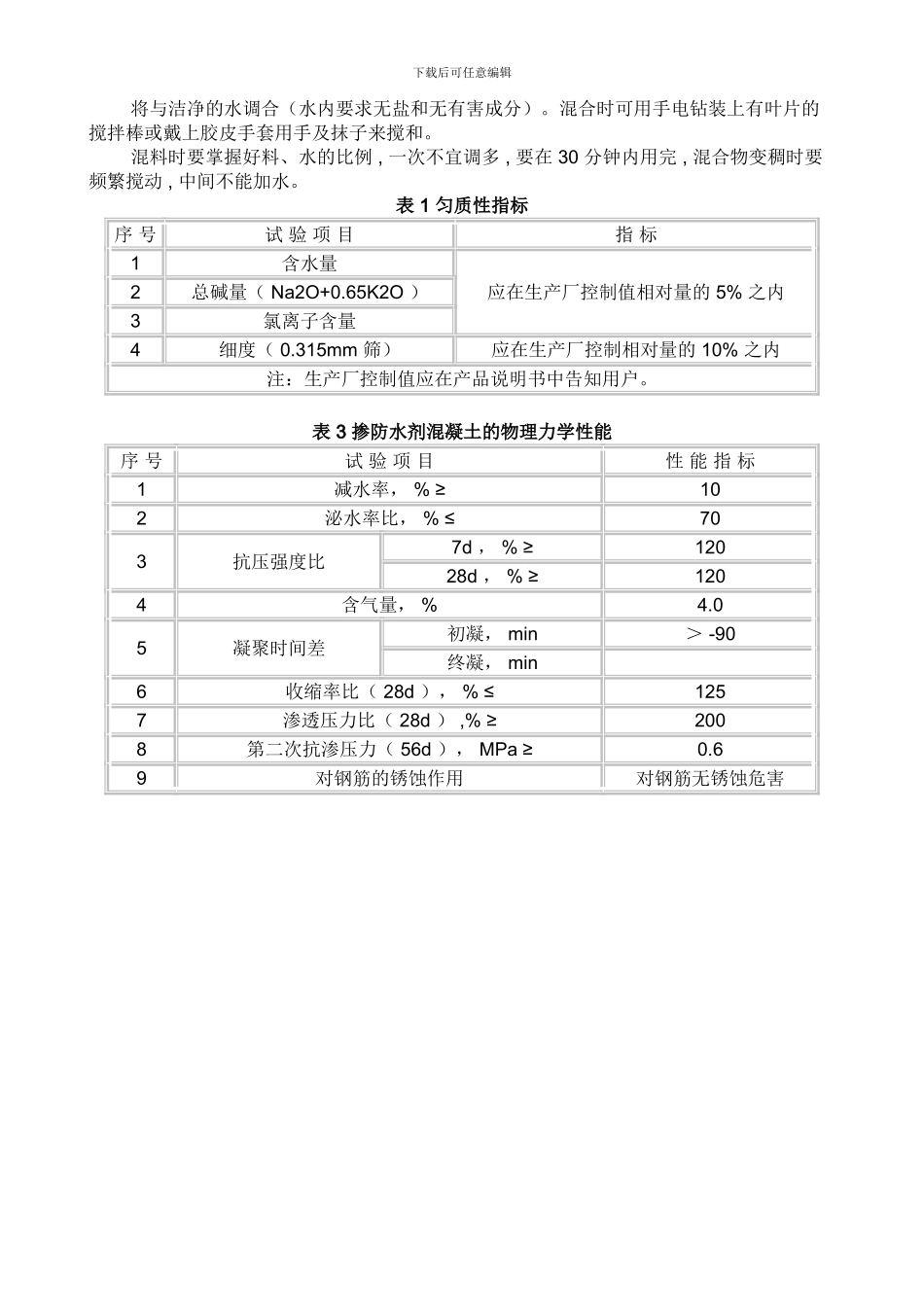 水泥基渗透结晶型防水涂料说明书_第2页