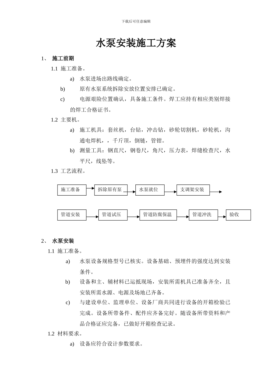 水泵施工方案_第1页