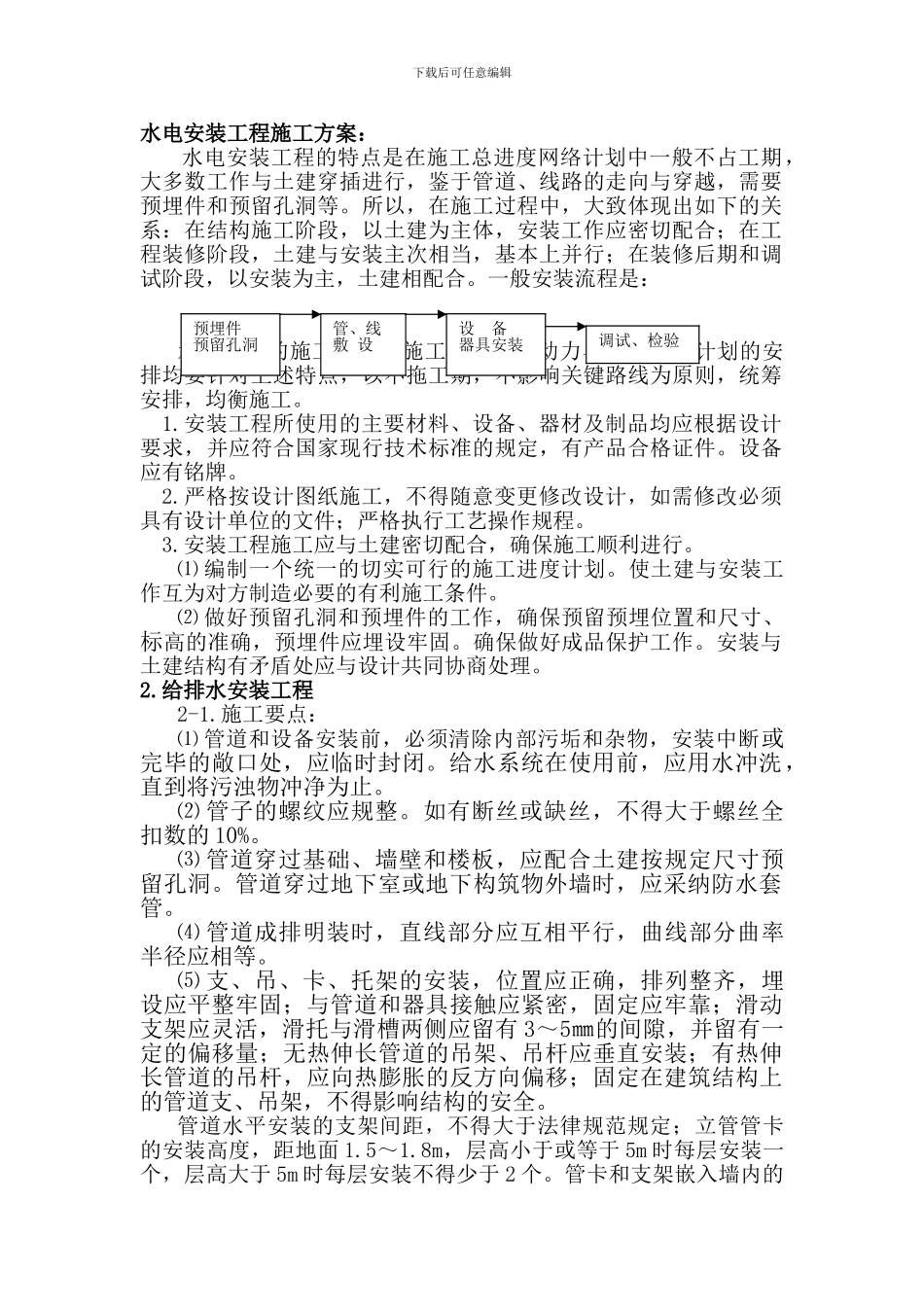 水电安装工程施工方法要点_第1页