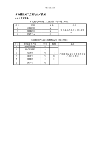 水稳基层施工方案与技术措施