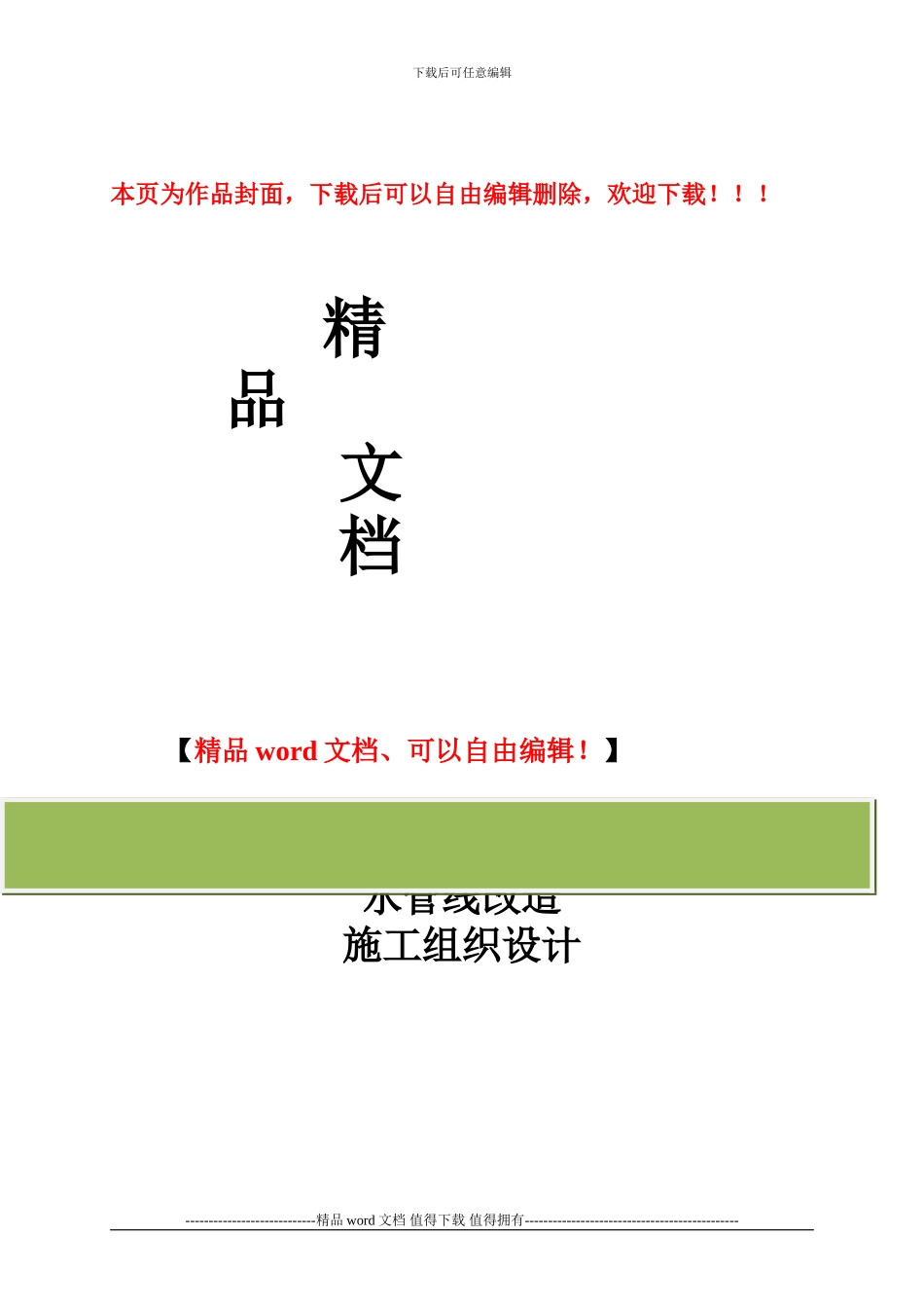 水管线改造施工组织设计_第1页