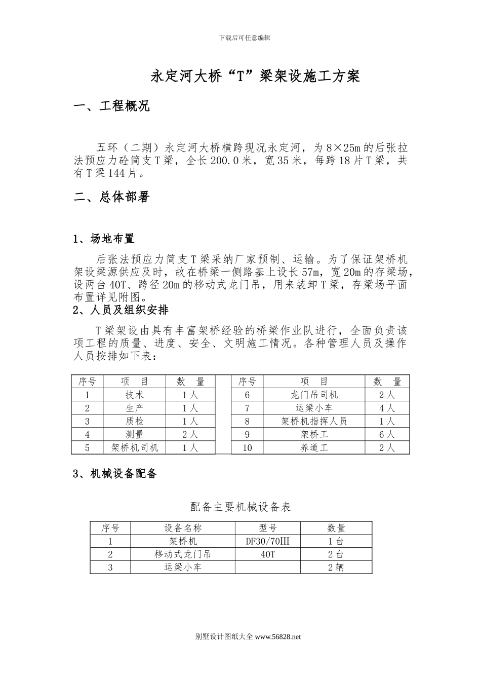 永定河大桥T梁架设施工方案.doc_第1页
