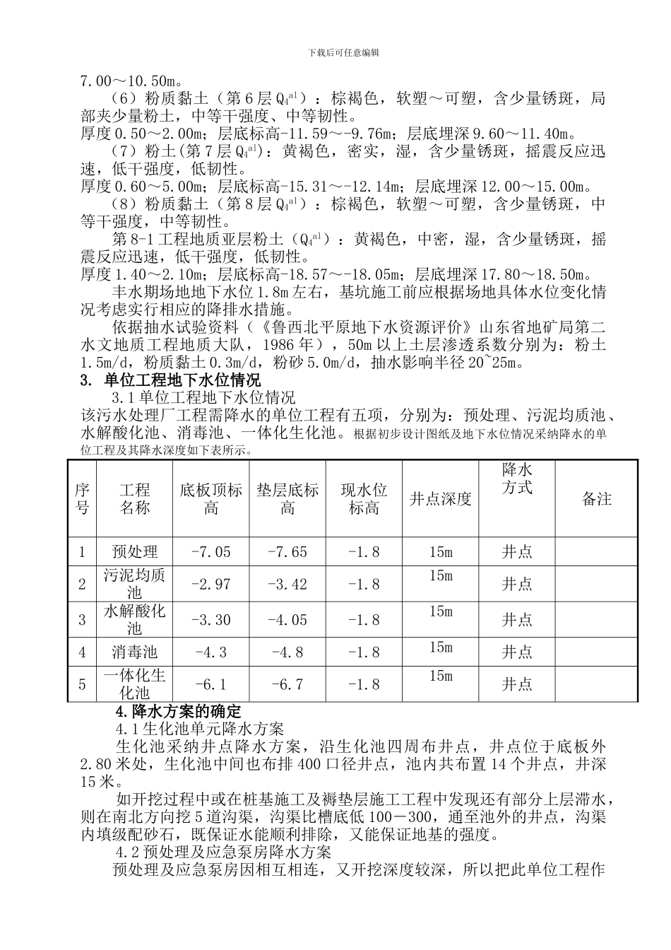 污水处理厂降水施工方案_第2页