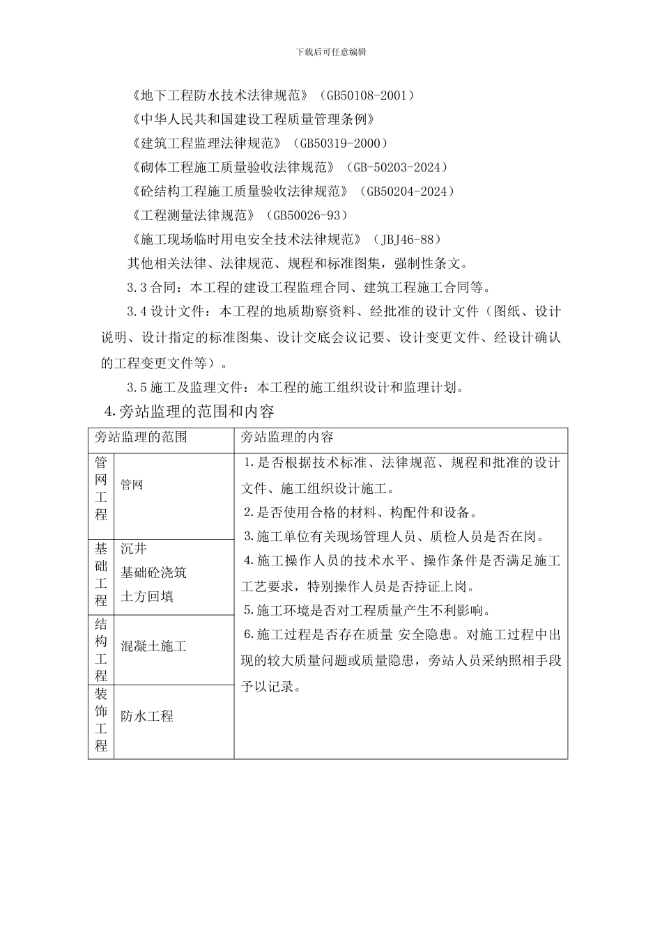 污水处理场及配套管网工程监理旁站方案_第3页