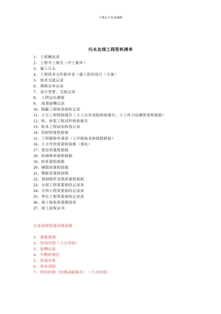 污水处理检验批表格.....