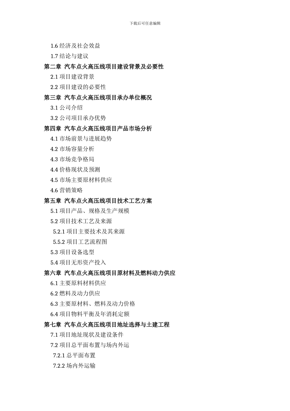 汽车点火高压线项目可行性研究报告评审方案设计_第3页