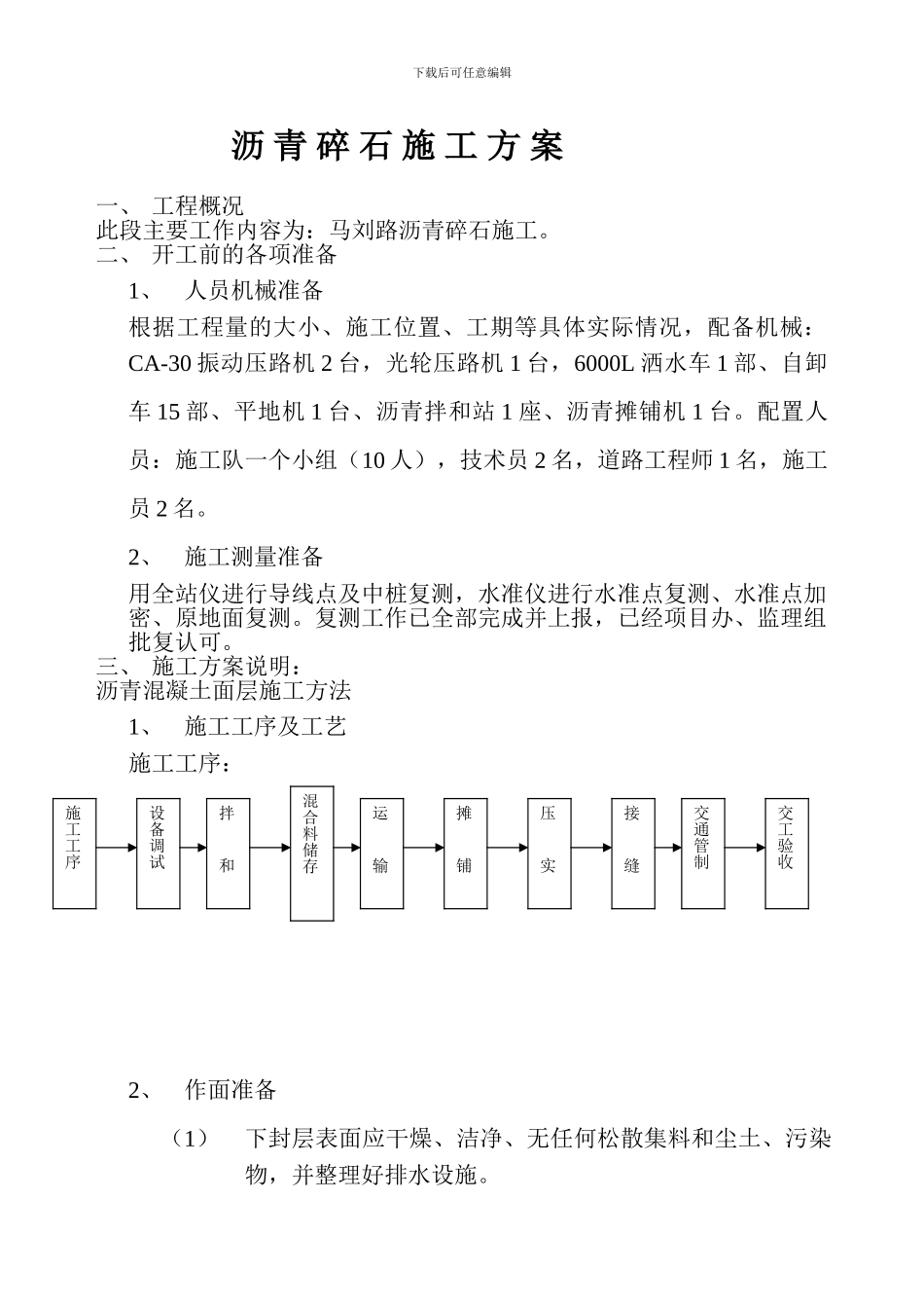 沥青混合料施工方案_第1页