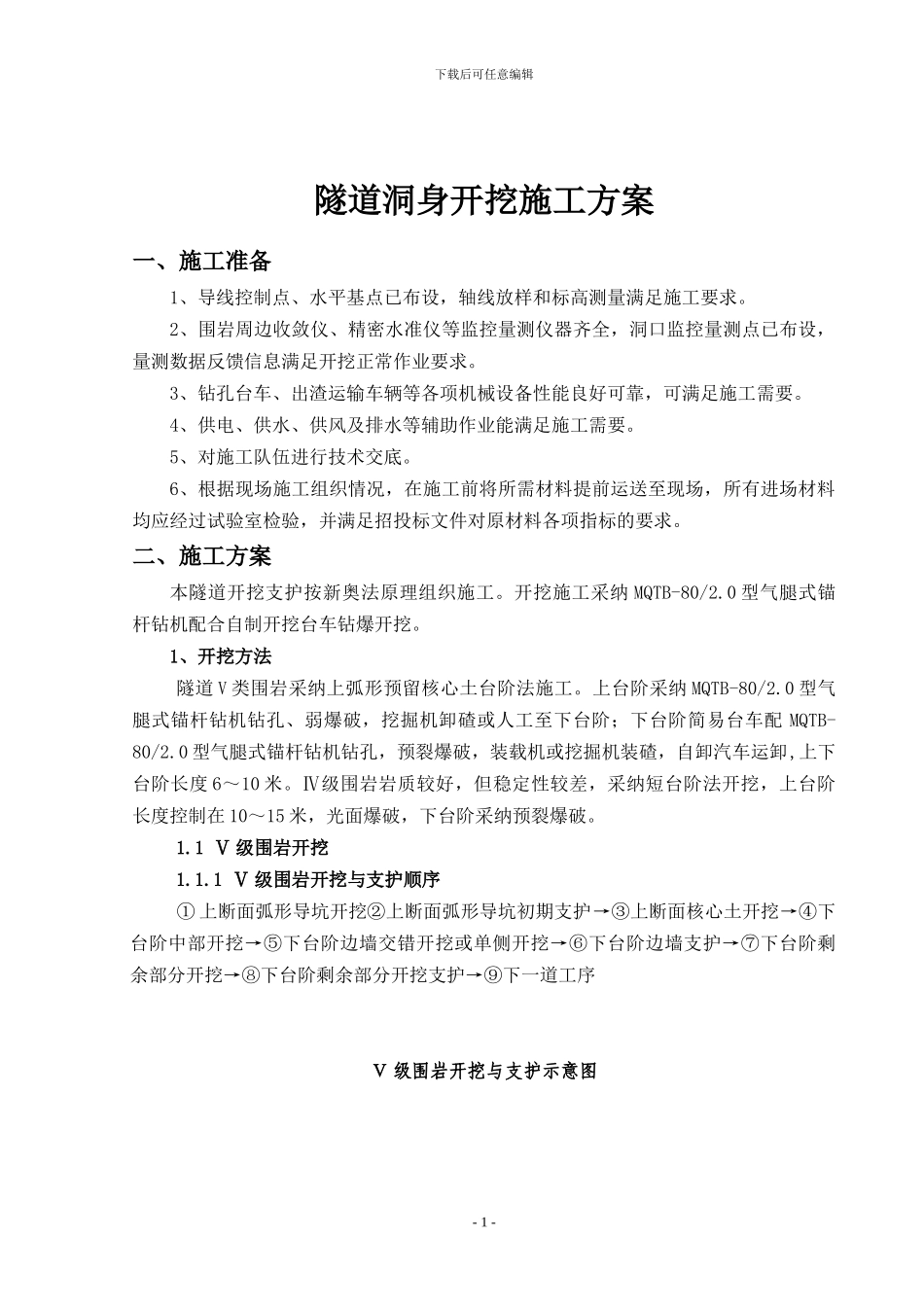 洞身开挖施工方案_第1页