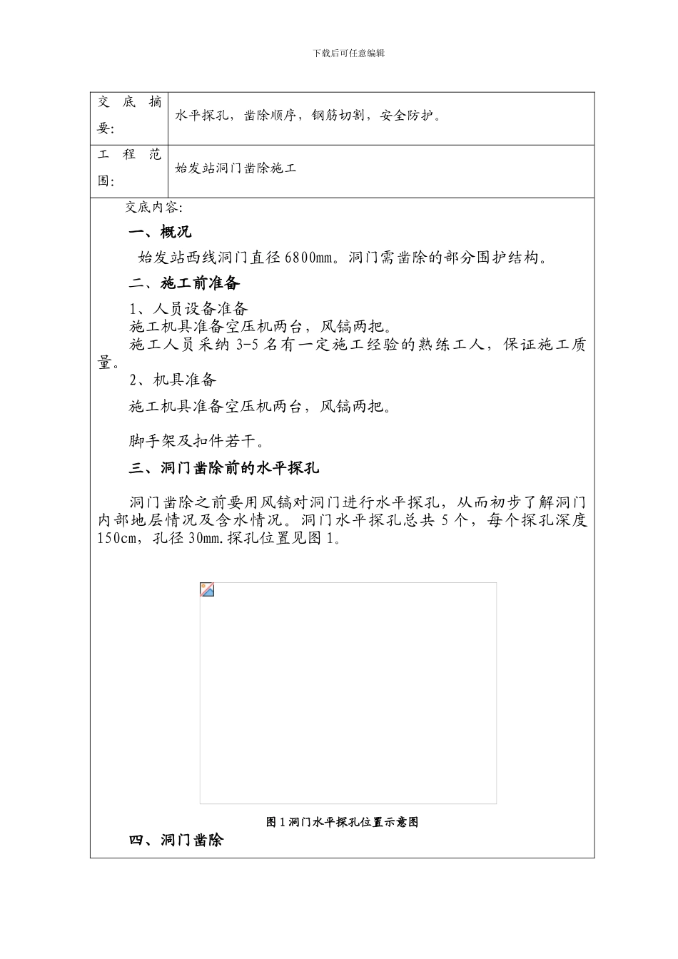 洞门凿除施工技术交底11_第2页