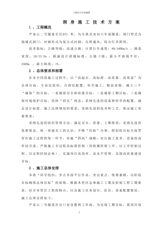 洞身施工技术方案