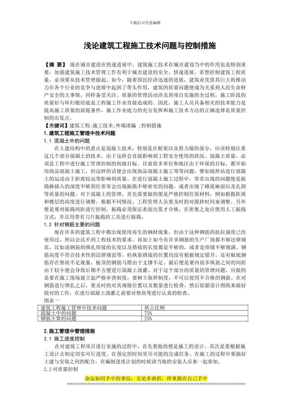 浅论建筑工程施工技术问题与控制措施_第1页