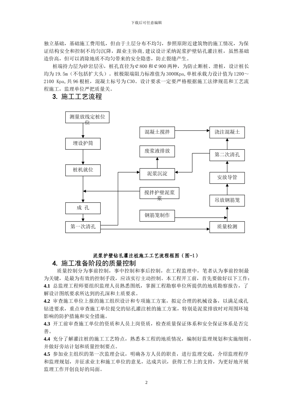 浅谈泥浆护壁钻孔灌注桩的施工工艺和质量控制_第2页