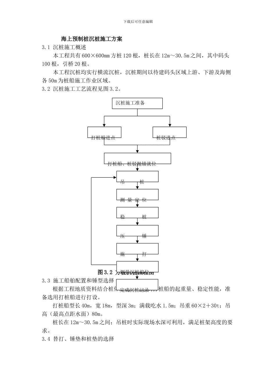 海上预制桩沉桩施工方案_第1页