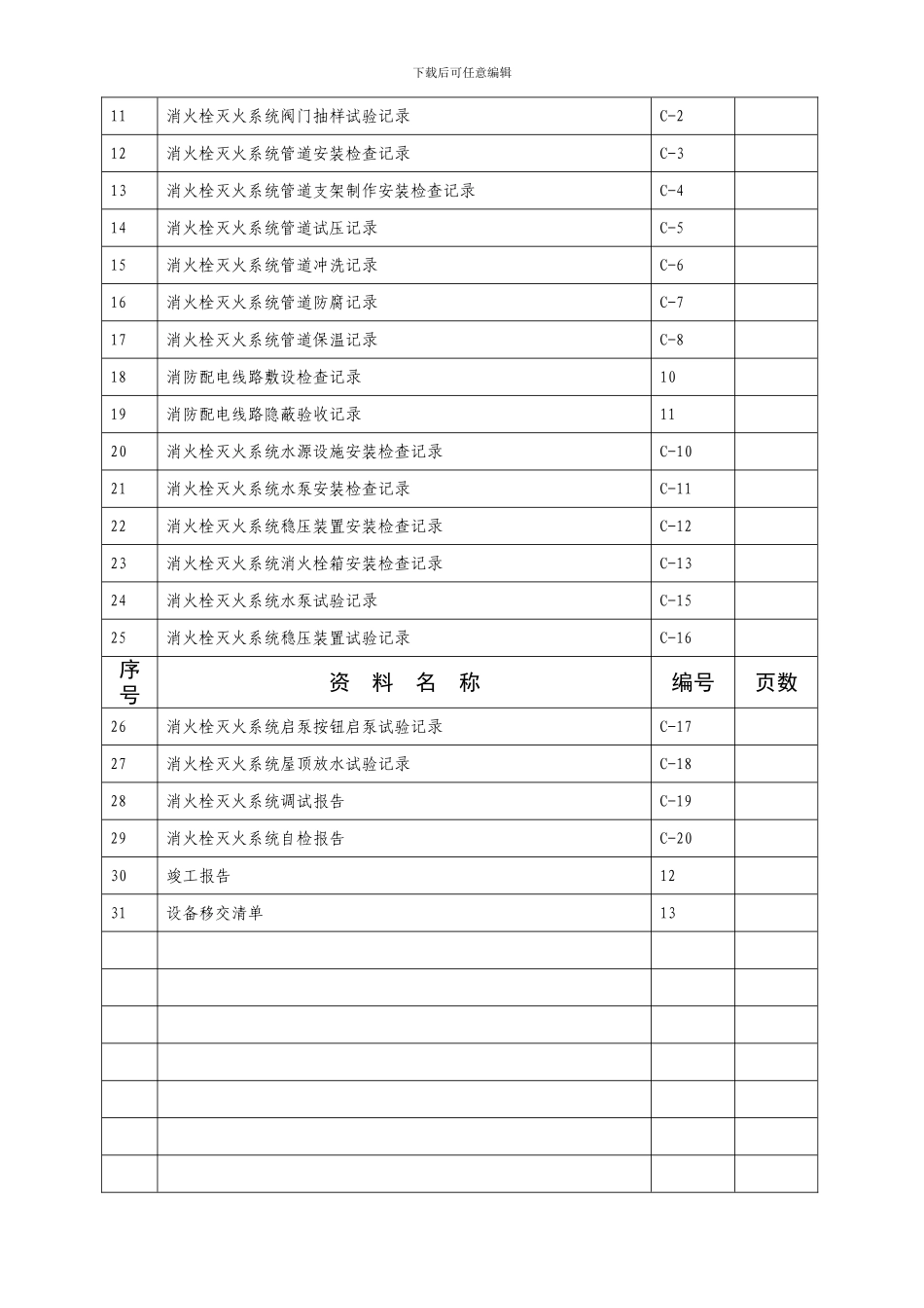 消火栓灭火系统施工安装全程验收记录G_第3页