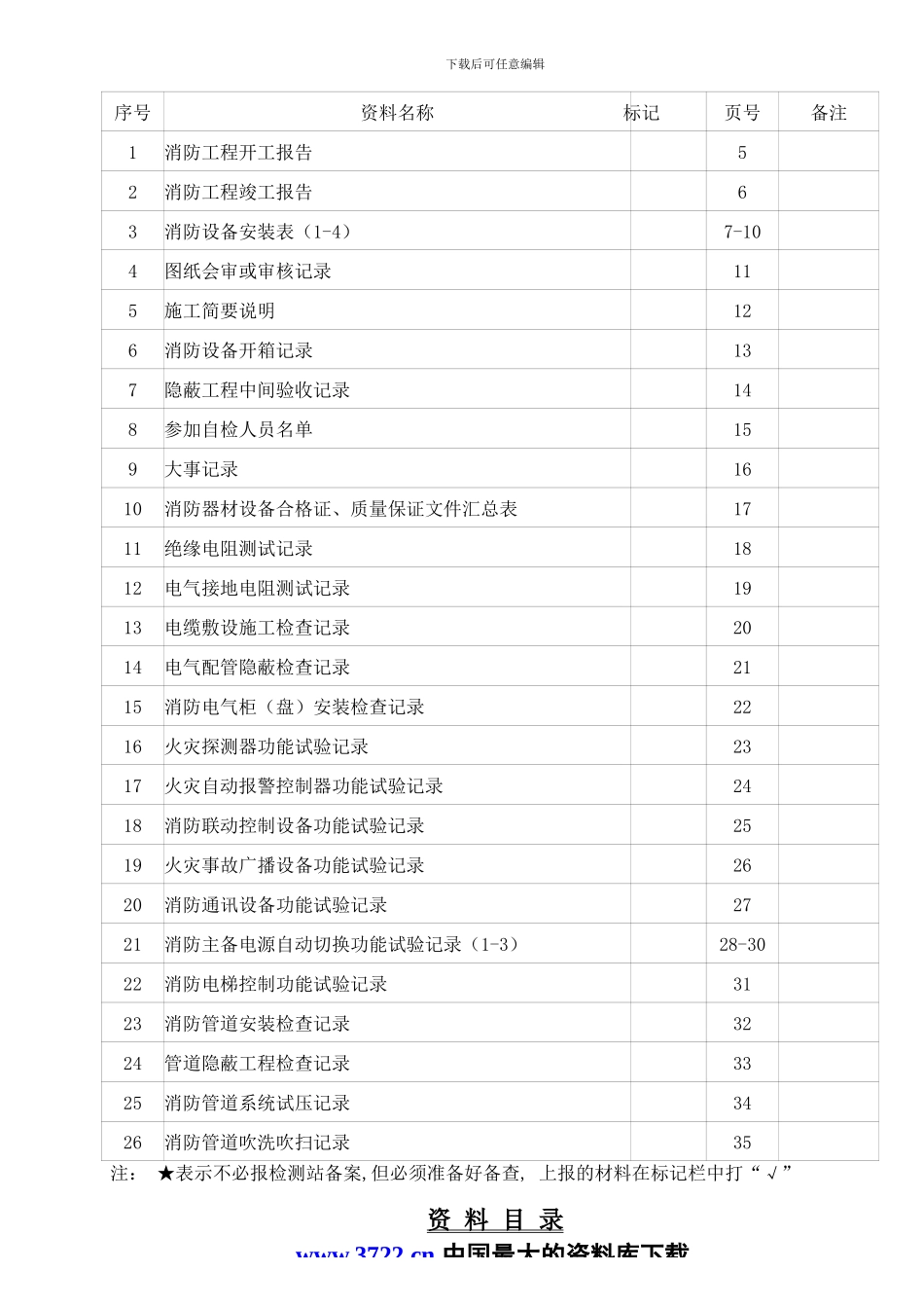 消防工程竣工验收检测申报资料表格_第3页