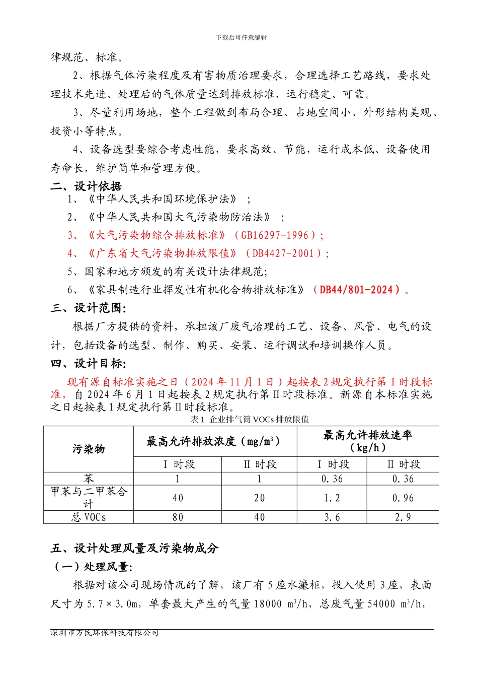 深圳市万民环保科技有限公司设计的某家具厂废气治理工程方案_第2页